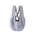 Sac de transport bandoulière matelassé pour chat et petit chien coloris gris lavande, vue de face sur fond blanc
