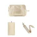 Sac de transport en coton beige pour chat et petit chien avec coussin beige et bandoulière réglable