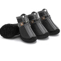 Lot de 4 chaussures antidérapantes respirantes pour petit chien noires, semelle crantée visible