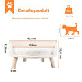 Schéma du lit surélevé BINGOPAW avec dimensions : 41,5 cm de large, assise de 37,5 cm, hauteur 32,8 cm