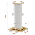 Griffoir pour chat 3 en 1 en sisal 80 cm, schéma des dimensions : plateau 19 cm, poteau 16 cm, base 35 cm