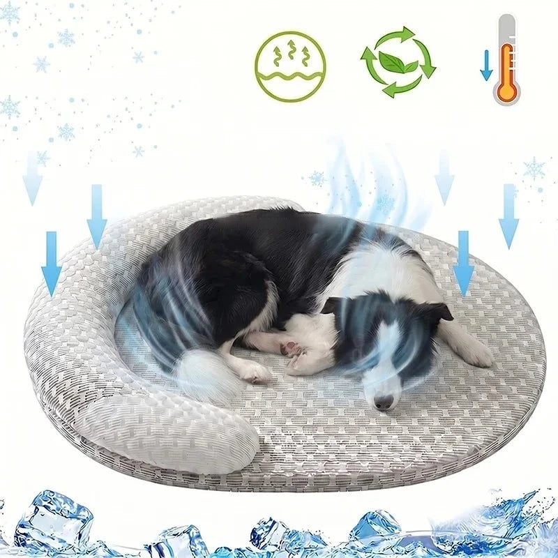 Coussin rafraîchissant en soie glacée pour chien et chat, photo du produit