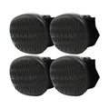 Bottines respirantes en EVA pour chien, lot de 4 : vue des quatre semelles antidérapantes noires sur fond blanc