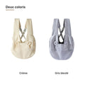 Sac de transport bandoulière matelassé, les deux coloris : crème et gris bleuté